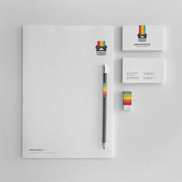 typewriter  olivetti  lettera22  logo  rainbow  light  story   image  Writing brand  identity