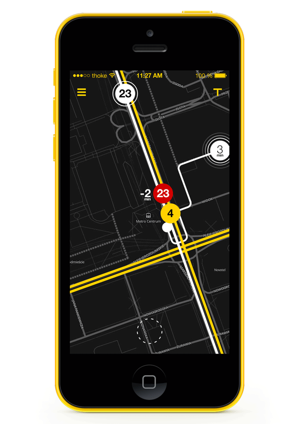 application app ios iOS 7 iphone gps map maps google tramwaj warsaw public transport tram bus