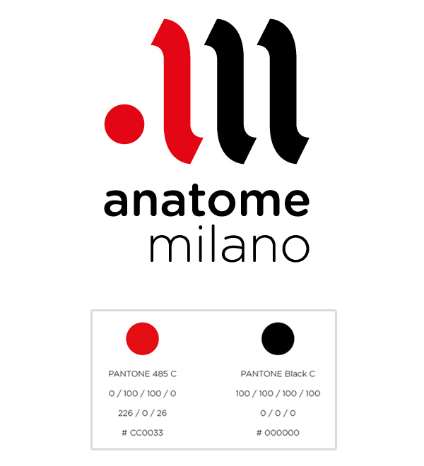 anatome brand manual communication design graphic logo marchio milano polimi politecnico immagine coordinata davide de rossi
