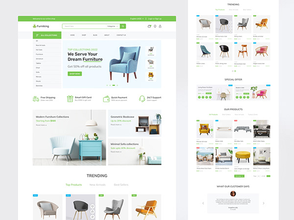 E-commerce Furniture Store Shopify Landing page