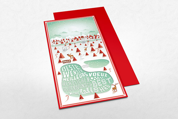 happy new year merry Christmas Holiday cards snow deer Tree  x-mas