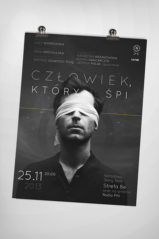 poster theater  installation human sleep act