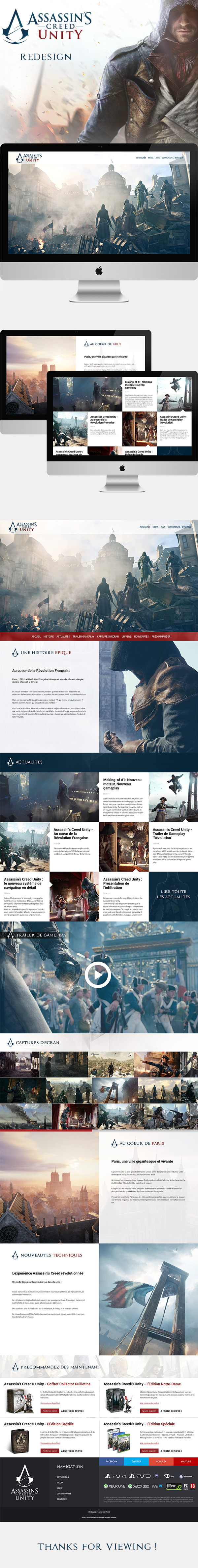Assassin's Creed Unity unity Assassin's Creed assassin game Gaming jeu video arno redesign Webdesign Paris revolution france