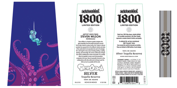 Adobe Portfolio steveorama Tequila product design vector brand ILLUSTRATION  Packaging 1800 Tequila bottle design