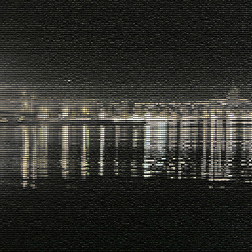collage film noir city night reflection neon