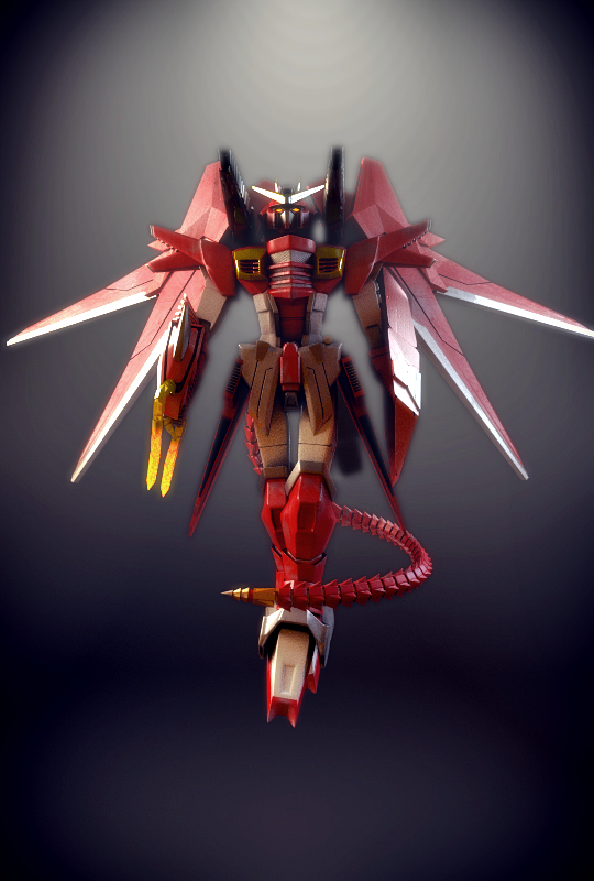 robot red sci-fi Gundam graphic