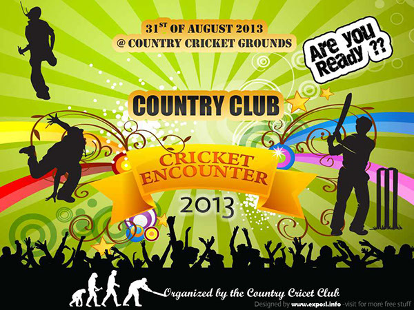 Free Events Banner Vector - PSD - Cricket tournament