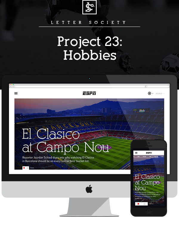ESPN sports editorial Web Experience black and white black White campo soccer sport Website app application SCAD