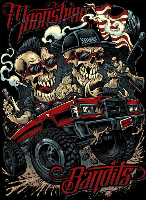 Moonshine skulls america party country