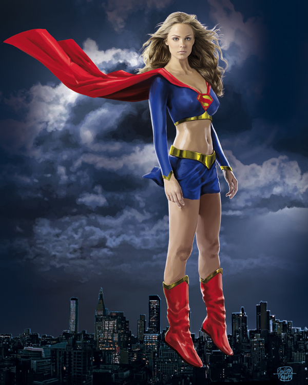 Supergirl Super-moça SuperHero super moça heroína digital digital painting ...