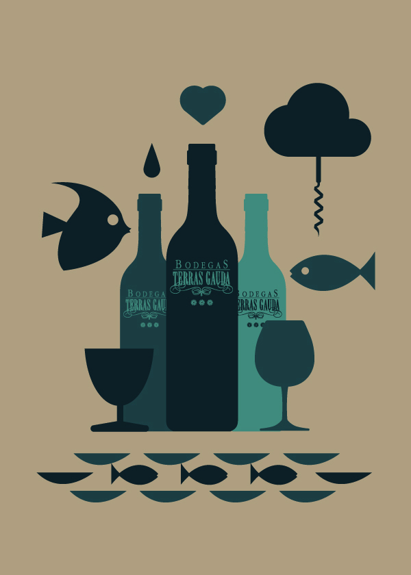 poster terras gauda franscisco mantecon diana mota wine bottles porto Portugal poster design competition