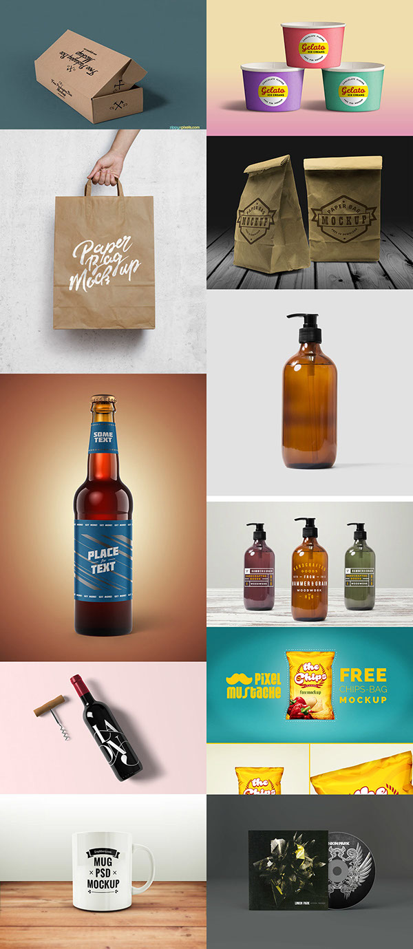25 Free Product Packaging Mock-ups - October 2015