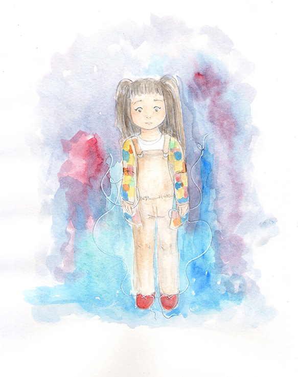 watercolor aquarela little girl Menina colorful dreams Sonhos