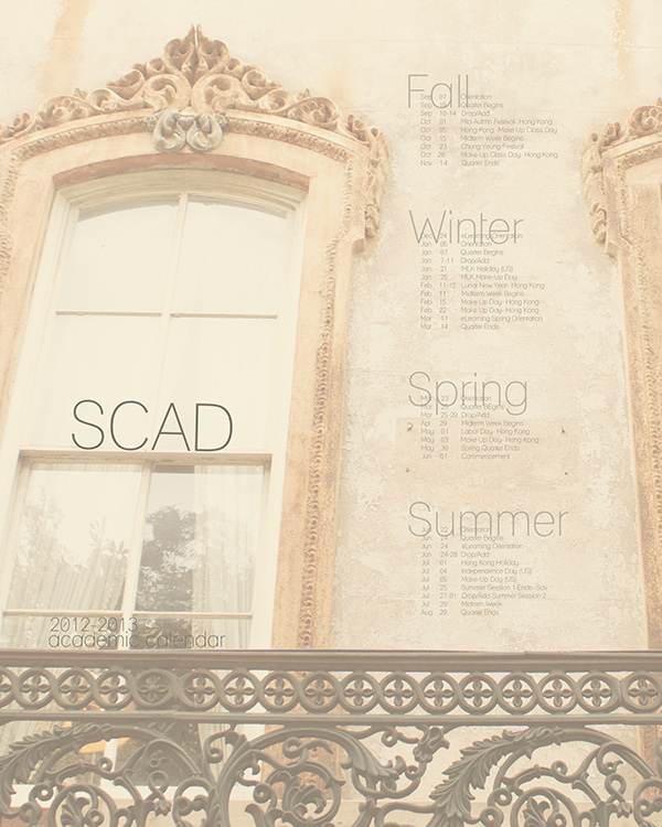 SCAD Academic Calendar Posters on SCAD Portfolios