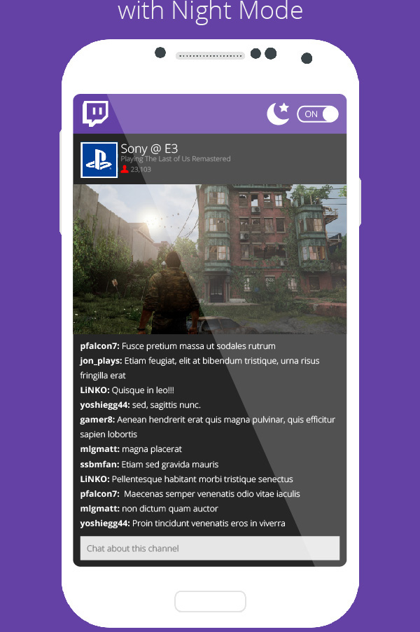 Twitch twitchtv android app redesign concept UI user interface