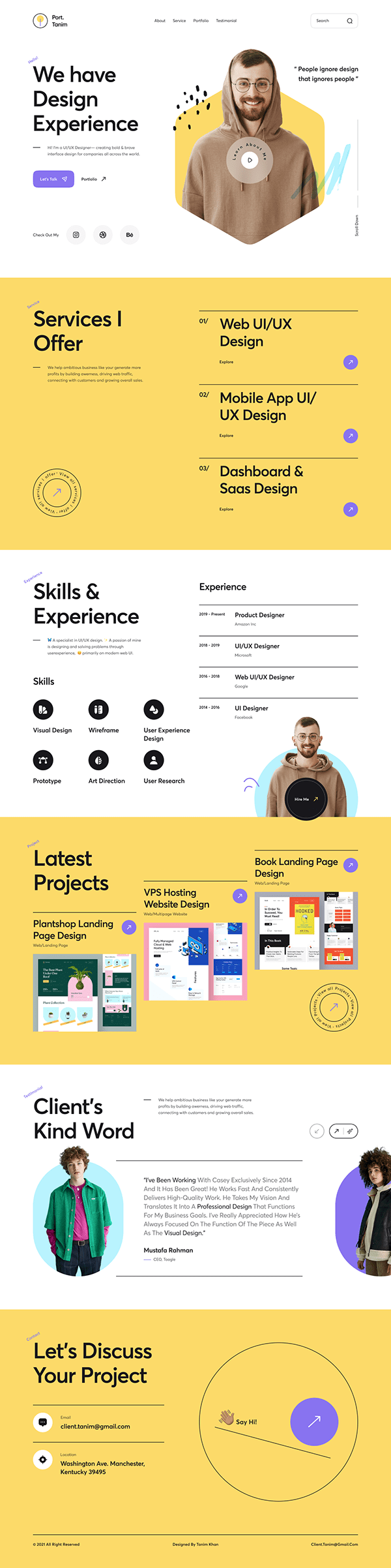 Personal Portfolio - Web Landing Page Design