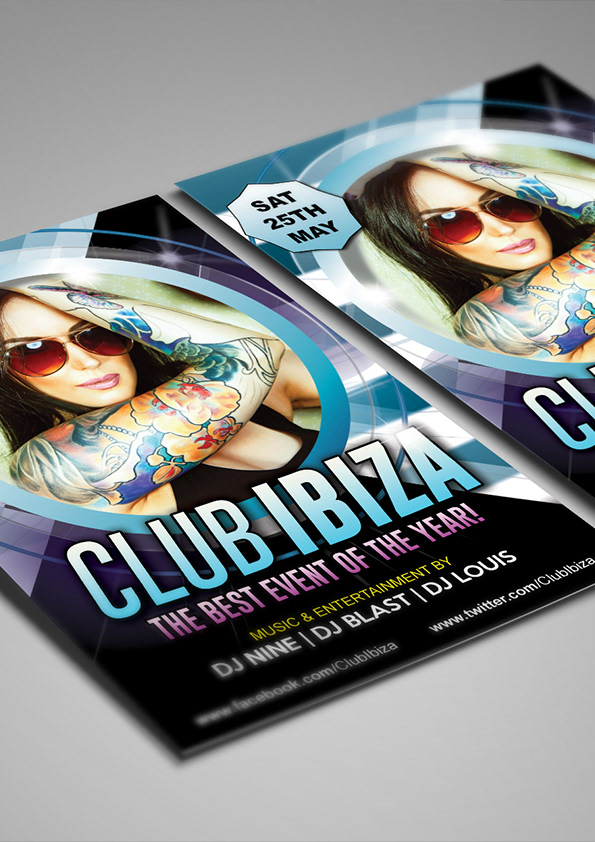flyer template nightclub party electro music pop Fashion  free freebie
