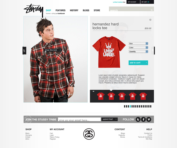 stussy  Trevor Cleveland redesign Website Surf culture Style eComerce Clothing