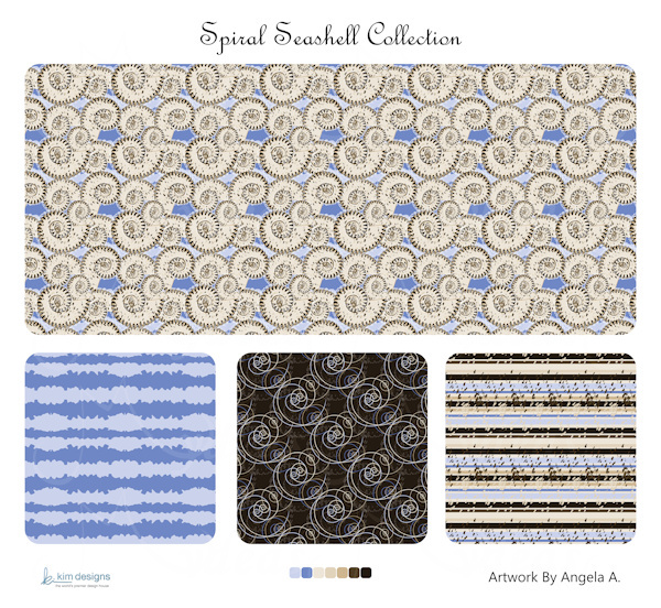 Spiral swirl seashell shell Ocean nautical pattern