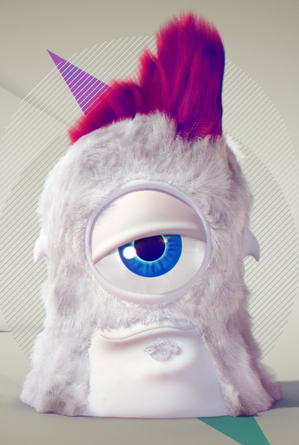 3D hair Fur Character cartoon alien adoption cute nasa