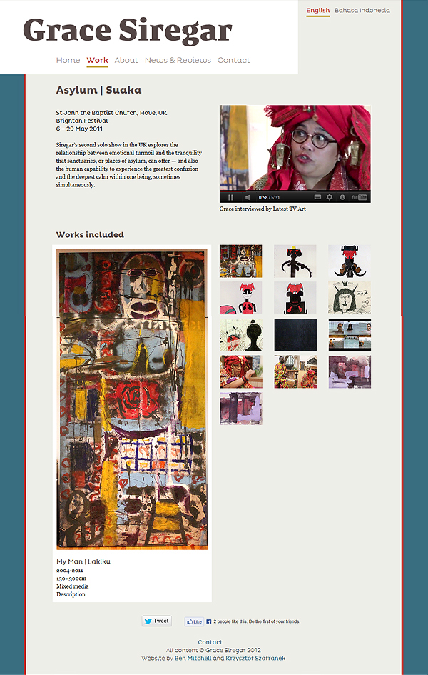 Grace Siregar artist's website portfolio