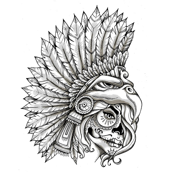 Mexican Headdress/Skull T-shirt Design :: Behance