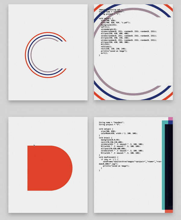processing letters alphabet typo cards code coding design random kabk color experiments interactive fonts Typeface