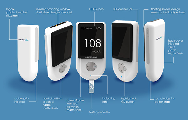 medical user interface blood testing meter user experience