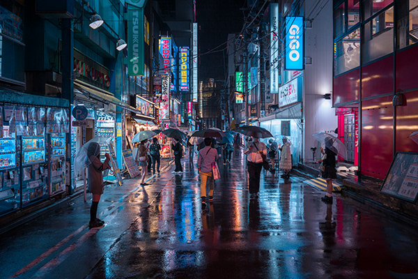 Tokyo in the Rain : Pink