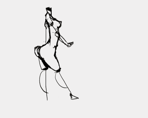 body walk nude female movement