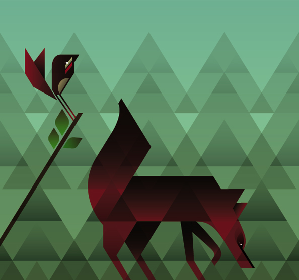 abstract gemoetric animals vector design