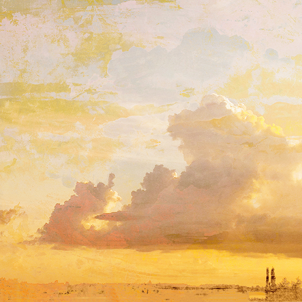 silver lining Landscape dreamscape cloudscape clouds sunset golden painterly Digital Collage