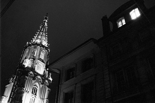 Switzerland black and white b/w biel bienne Zug bern berne night Bicycle cathedral historic building tower seagulls lake steinhausen town city old corn