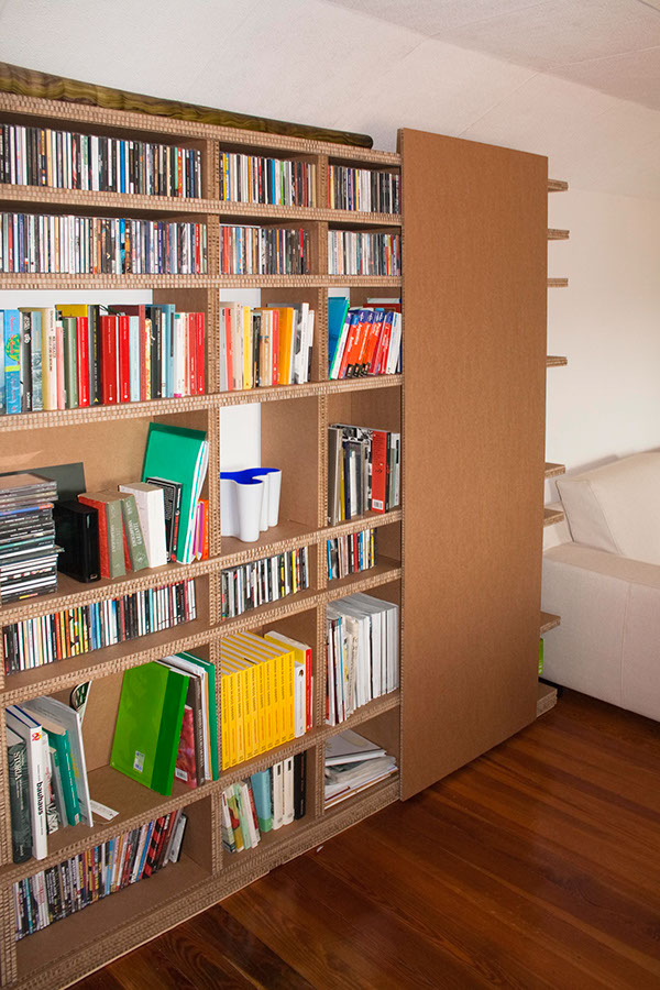 Slide cardboard bookshelves  on Behance