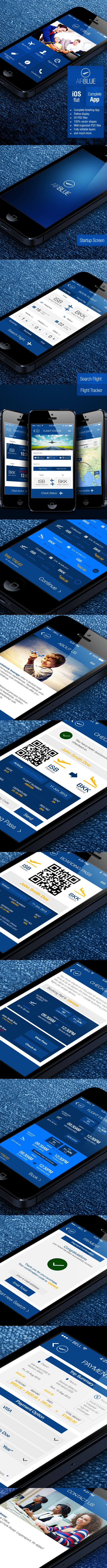 air airplane ticketing app UI flat Booking Flights airblue
