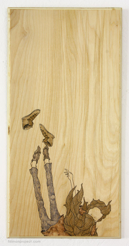 birch wood beard astronaut pen watercolor