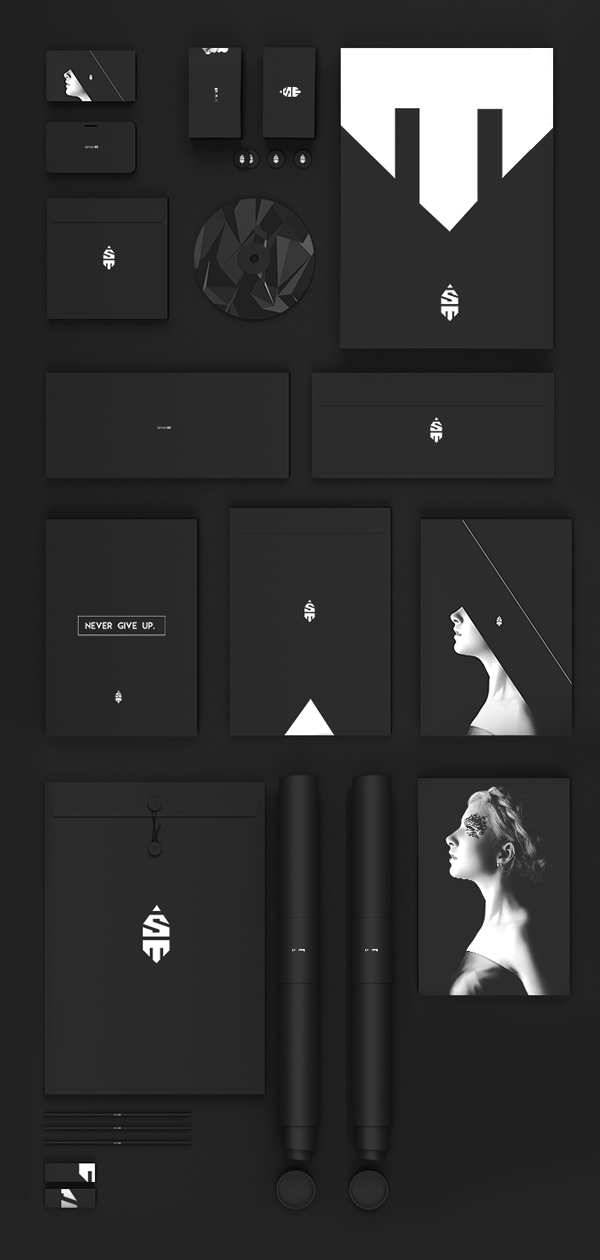 simon til new look personal branding stationery website one page layout black dark creative elegant