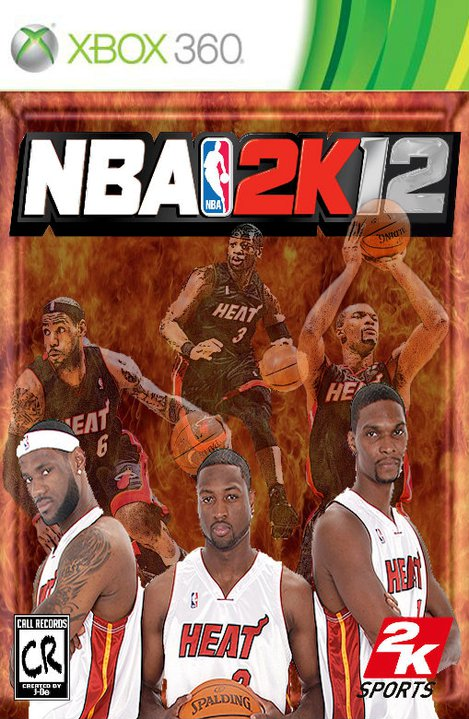 LeBron James Dwayne Wade Chris Bosh video game cover NBA 2k12