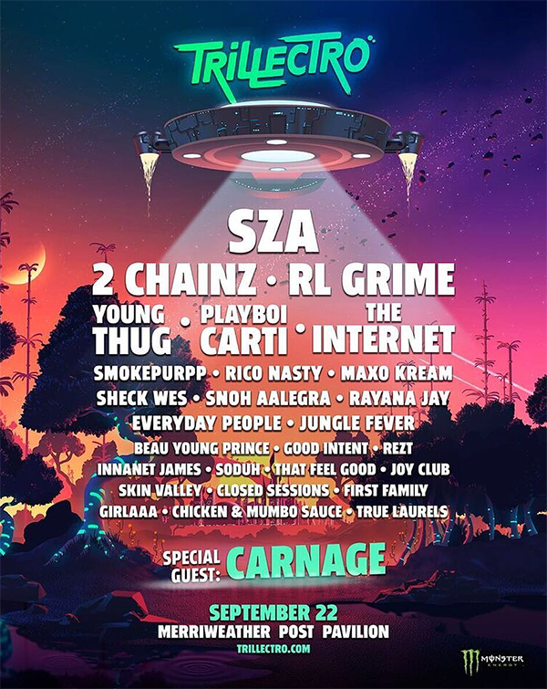 trillectro hip hop electronic SZA festival concert poster