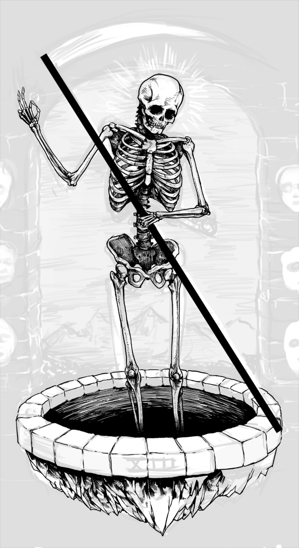 death skeleton reaper tee black and white skull