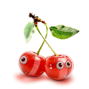 apple Pear cherry banan lemon strawberry peach watermelon fruits crazy eyes Icon Character game