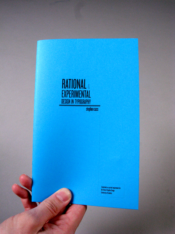 Dissertation rational and experimental design in typography Stephen Cass