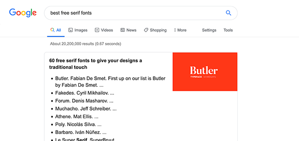 Butler typeface (FREE VERSION)