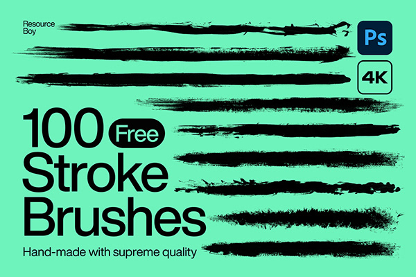 Free 100 Stroke Paint Photoshop Brushes