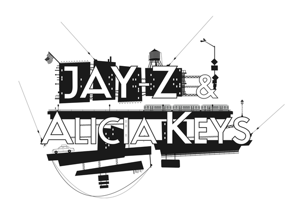 New York Jay Z Alicia keys vector black and white Illustrator type clipart Matt Robinson city Landscape istd 2010 contempory black White san serif