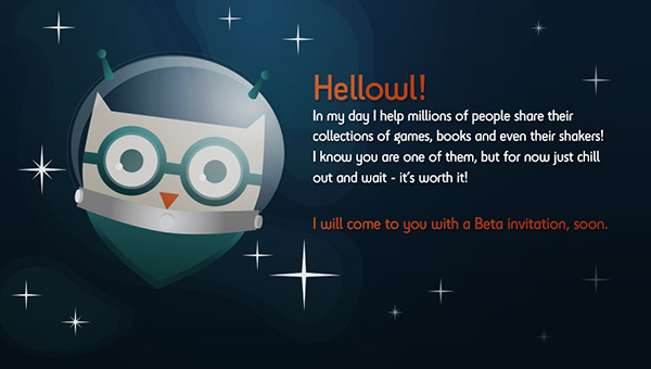 borrowl owl GUI interfaces sweet blue orange borrowing lending Items books boardgames