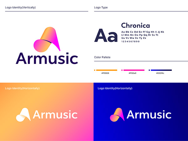 Music Logo | A Letter Logo | Arm | Branding
