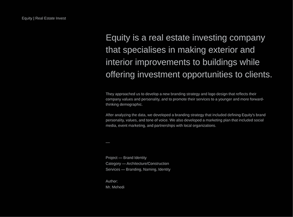 Equity real estate Logo design & identity Design