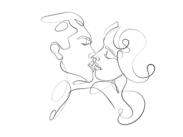 Couple line drawing