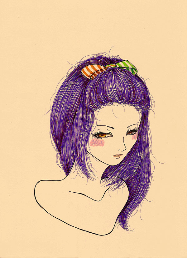 Rainbow Hair Illustration - Purplish Girl on Behance